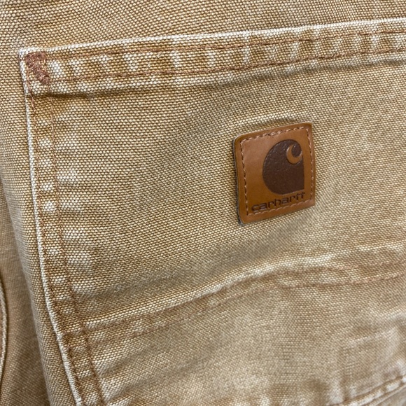 Vintage Carhartt Pants Men 34x32 Tan Canvas B11 BRN Loose Fit Original Carpenter - Picture 7 of 8